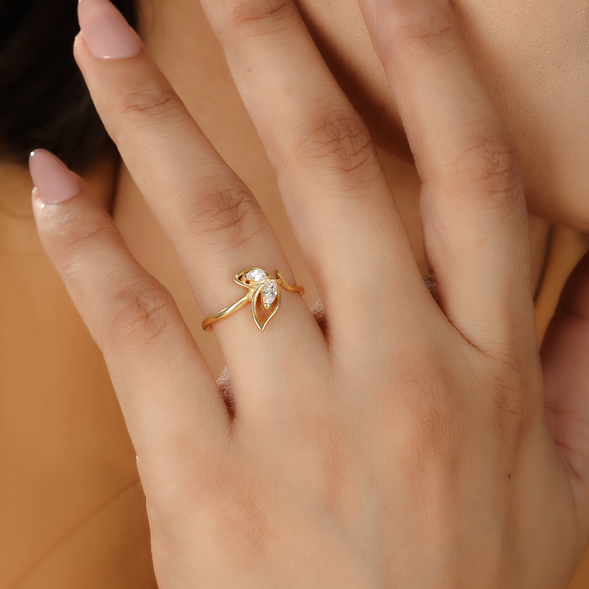 Sassy Winged Shaped Ring – Hallmarked 925 Sterling Silver Yellow Gold Plated | Bold & Elegant Jewelry